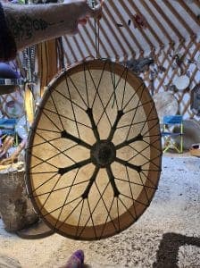 Medicijndrum Kangoeroe & Koe op ei-frame Wilg met groene opaal - 2