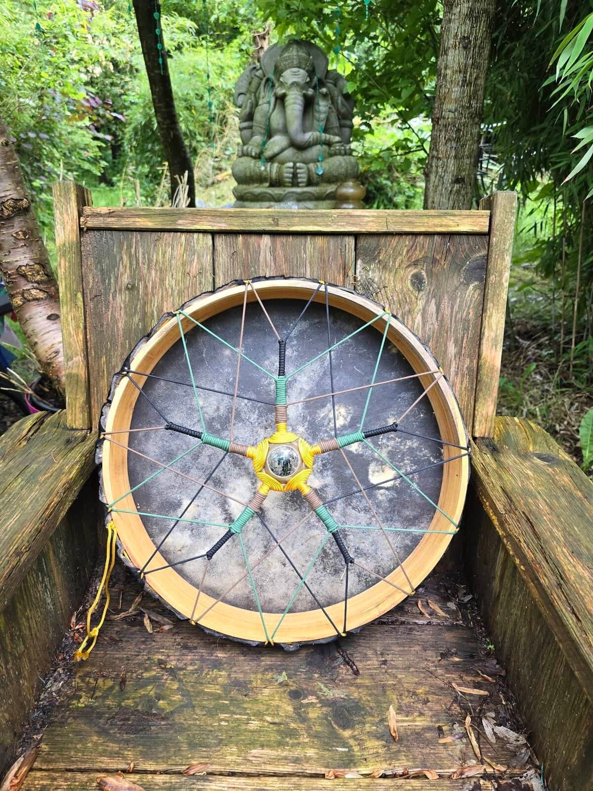 Sjamanendrum 45 cm Paard op Moerbei en Chalcociet